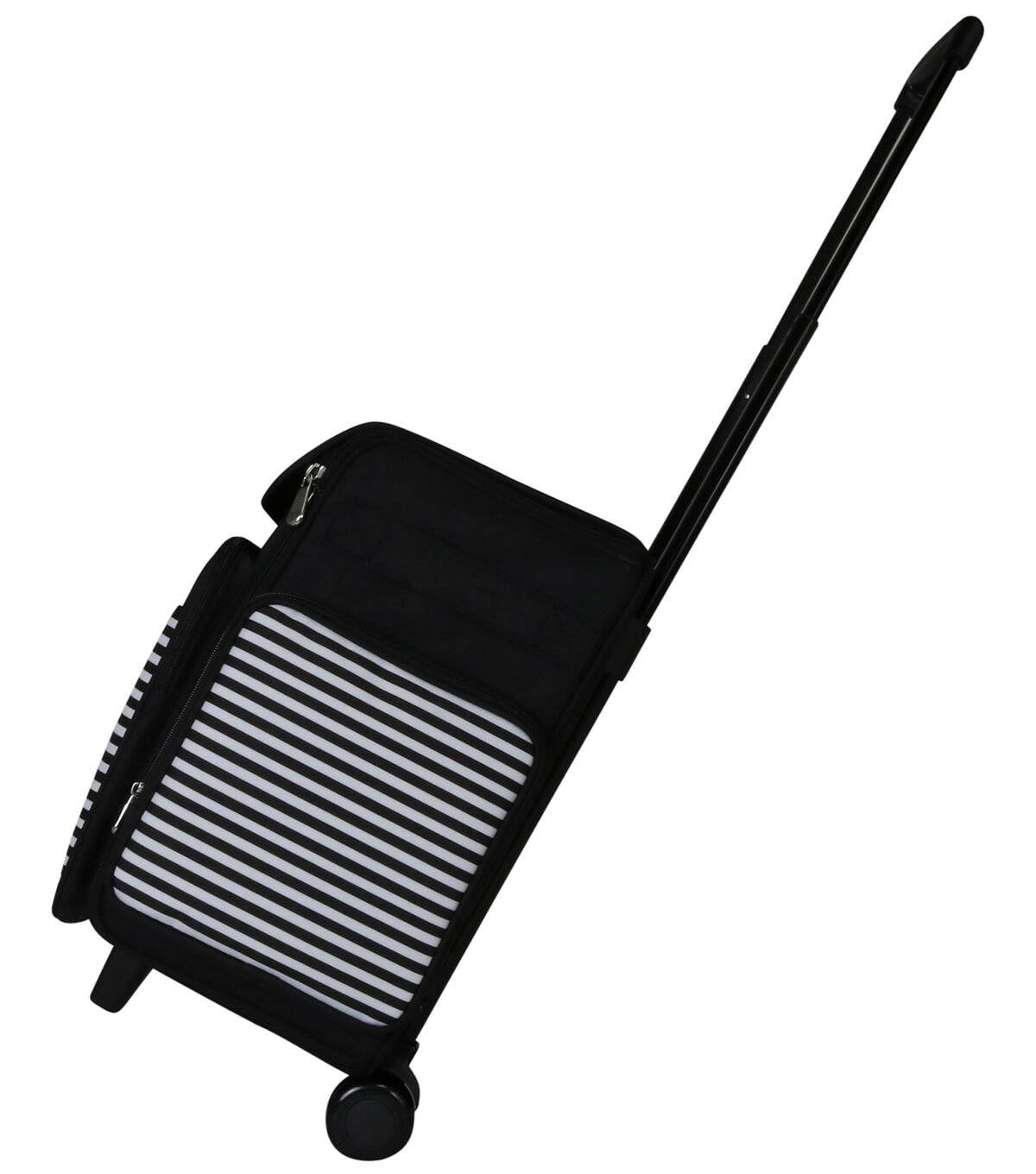 Everything Mary 15.5 Black & White Stripe Collapsible Rolling Craft Bag