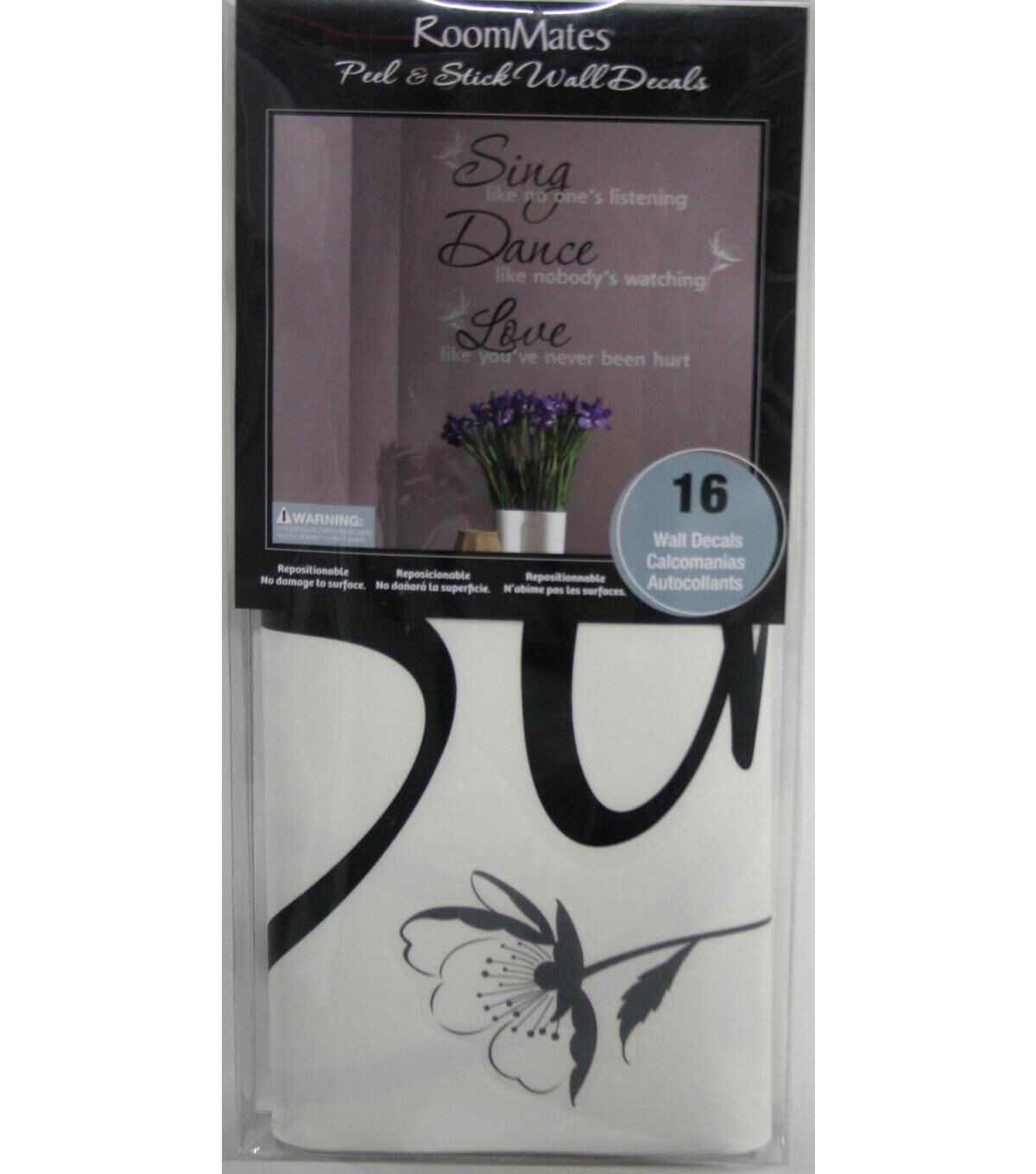 RoomMates Wall Decals Dance, Sing, Love