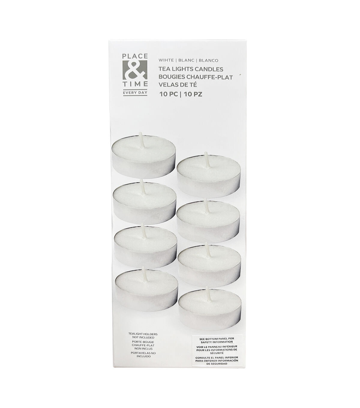 10pk White Unscented Tealights by Place & Time
