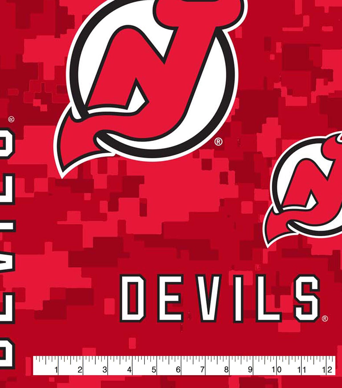 New Jersey Devils Fleece Fabric Tossed