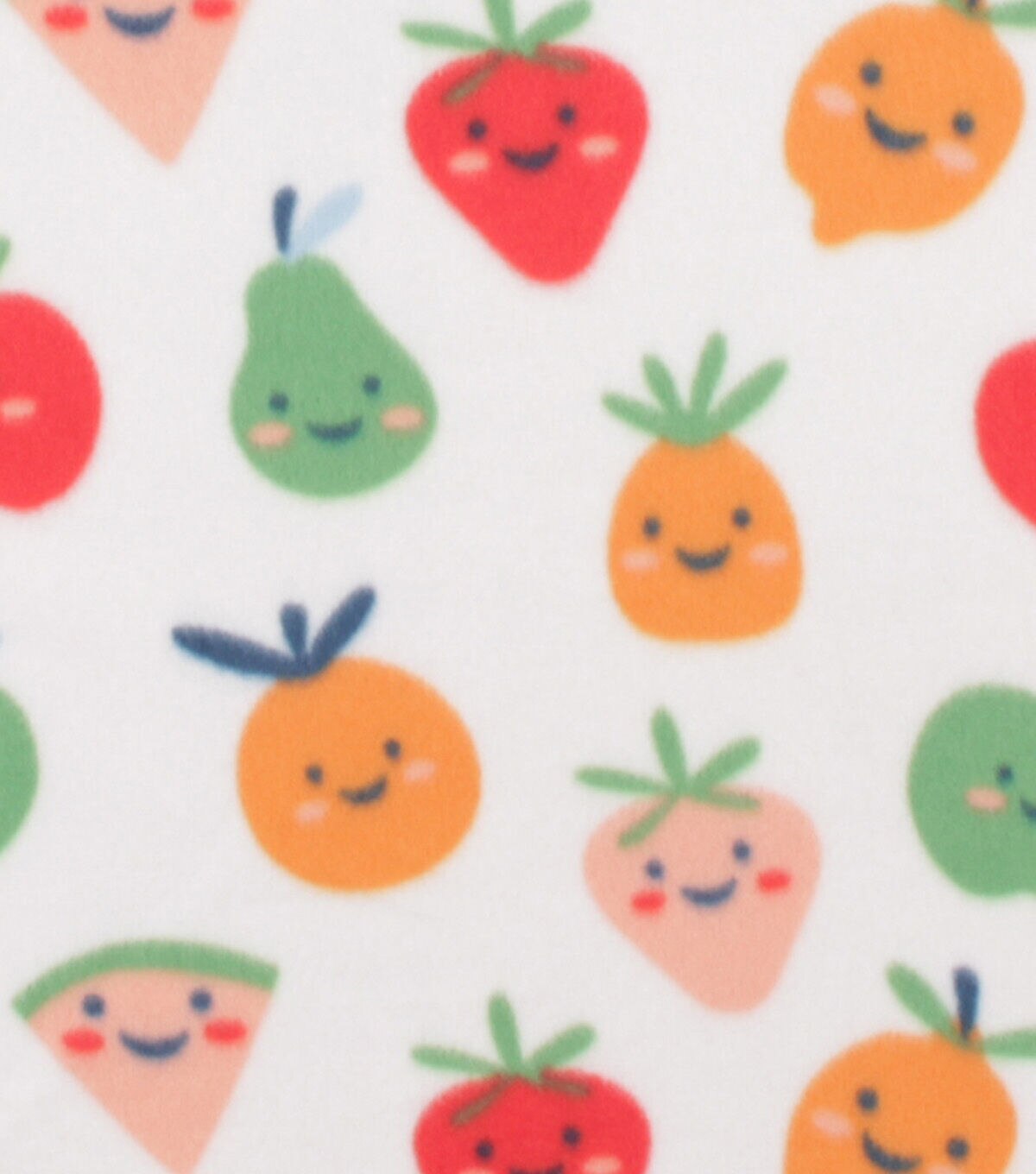 Juicy Fruit on White Blizzard Fleece Fabric