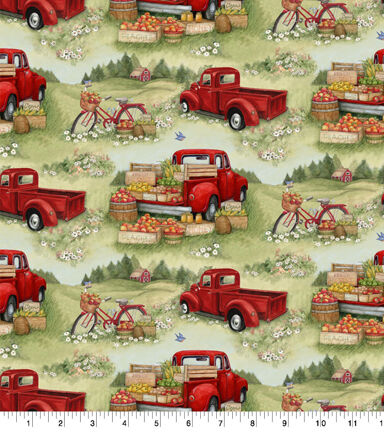Susan Winget Country Living Veggie Truck Premium Cotton Fabric