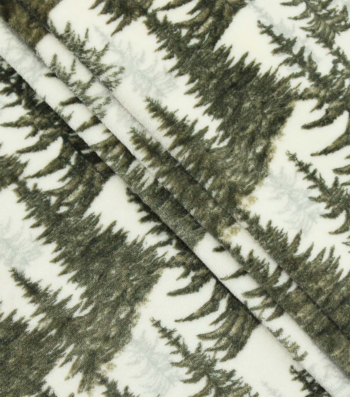 Evergreen Trees Sew Lush Fleece Fabric