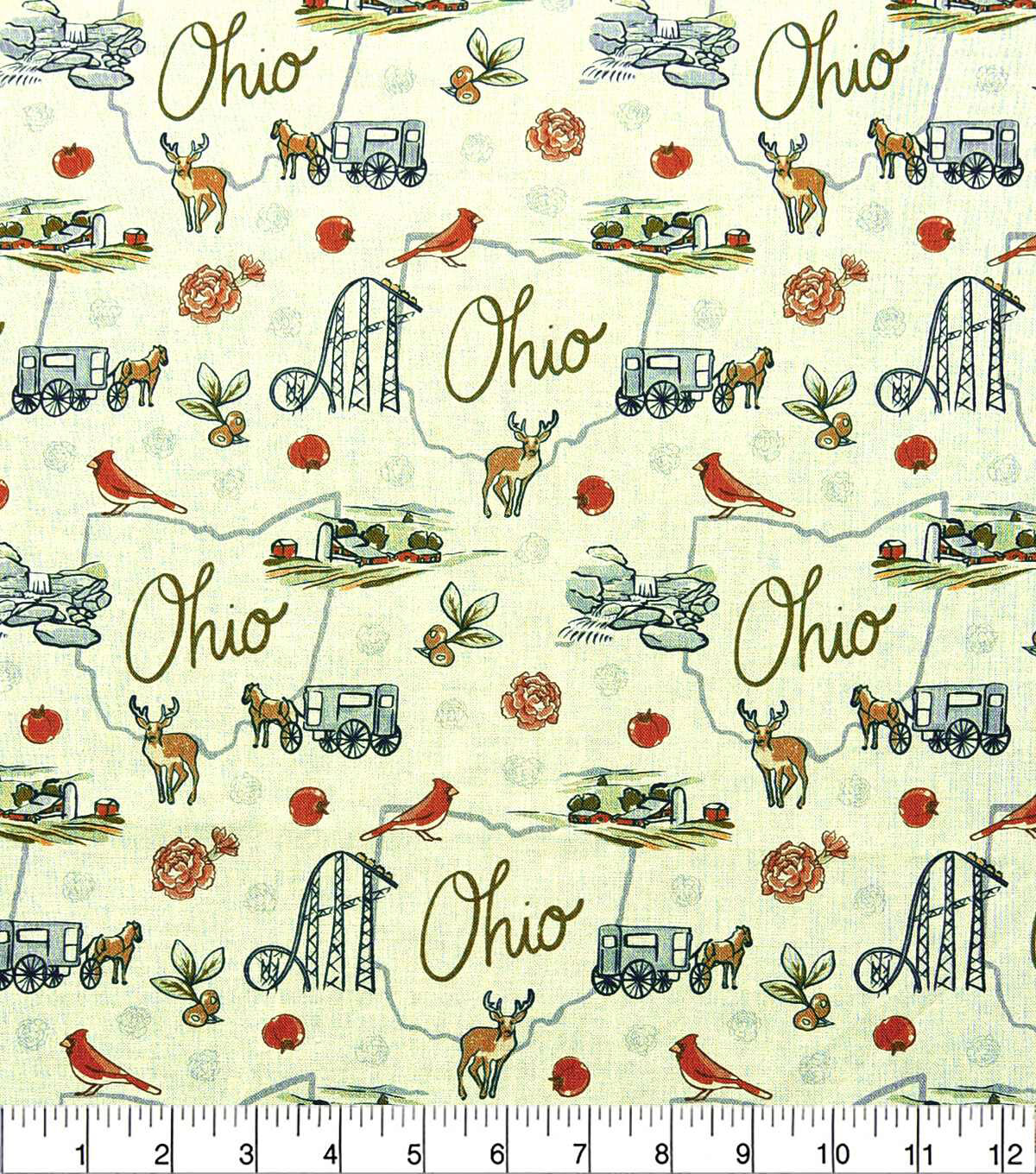Ohio Next Gen Main State Pride Cotton Fabric