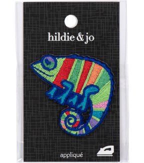 2 x 1.5 Rainbow Iguana Iron On Patch by hildie & jo