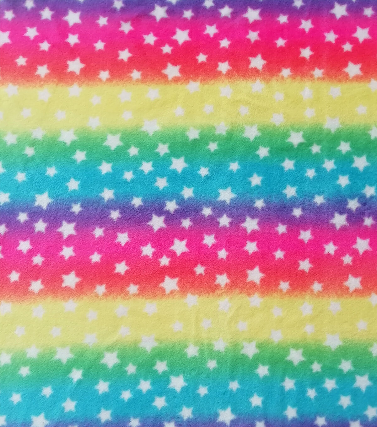 Stars on Multicolor Tie Dye Anti Pill Fleece Fabric