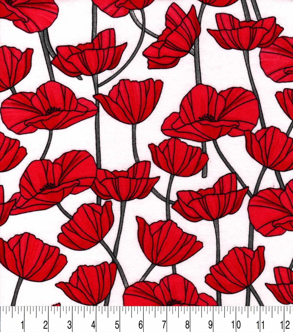 Super Snuggle Flannel Fabric Poppies