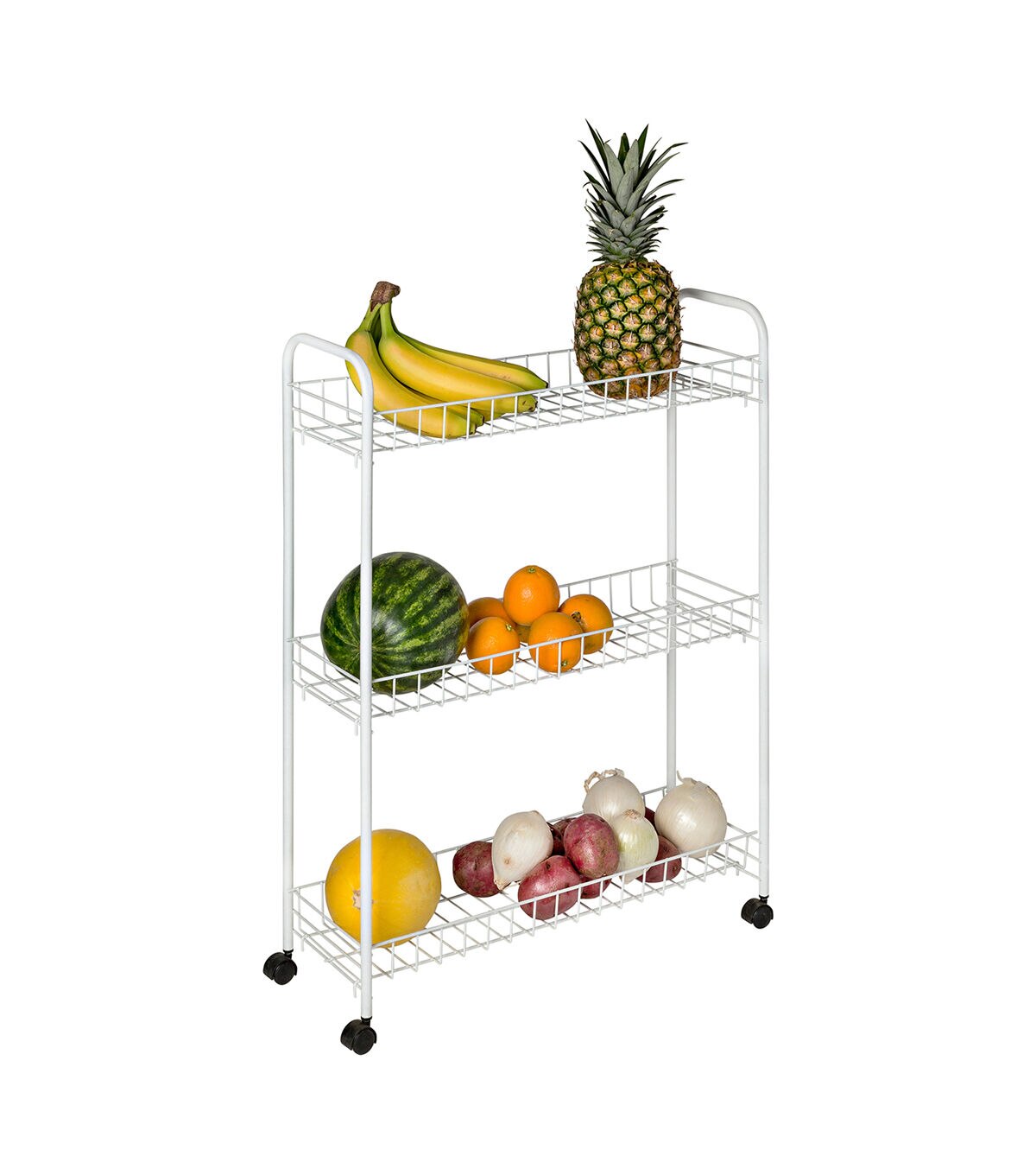 Honey Can Do 23 x 31 White 3 Tier Narrow Utility Storage Cart