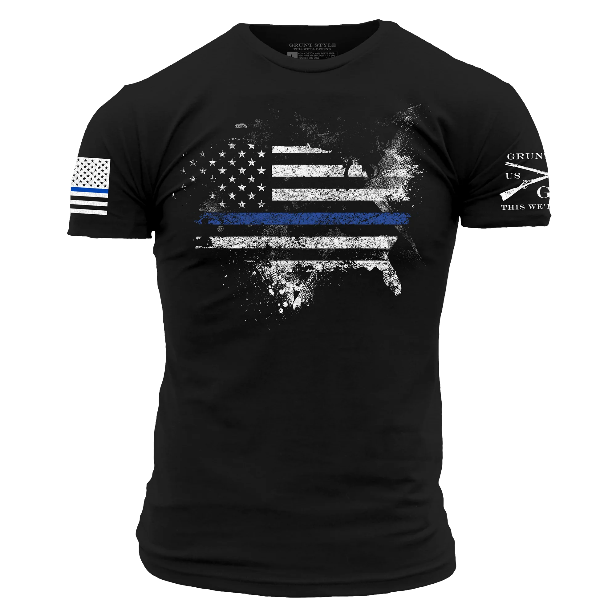 Blue Line American Acid T-Shirt - Black