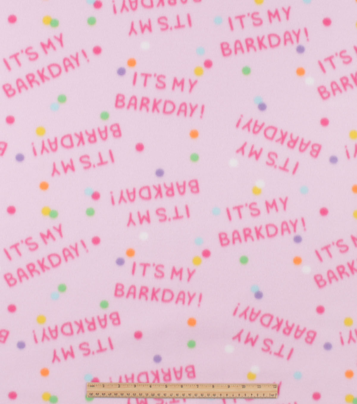 Pink It's My Barkday Blizzard Fleece Fabric