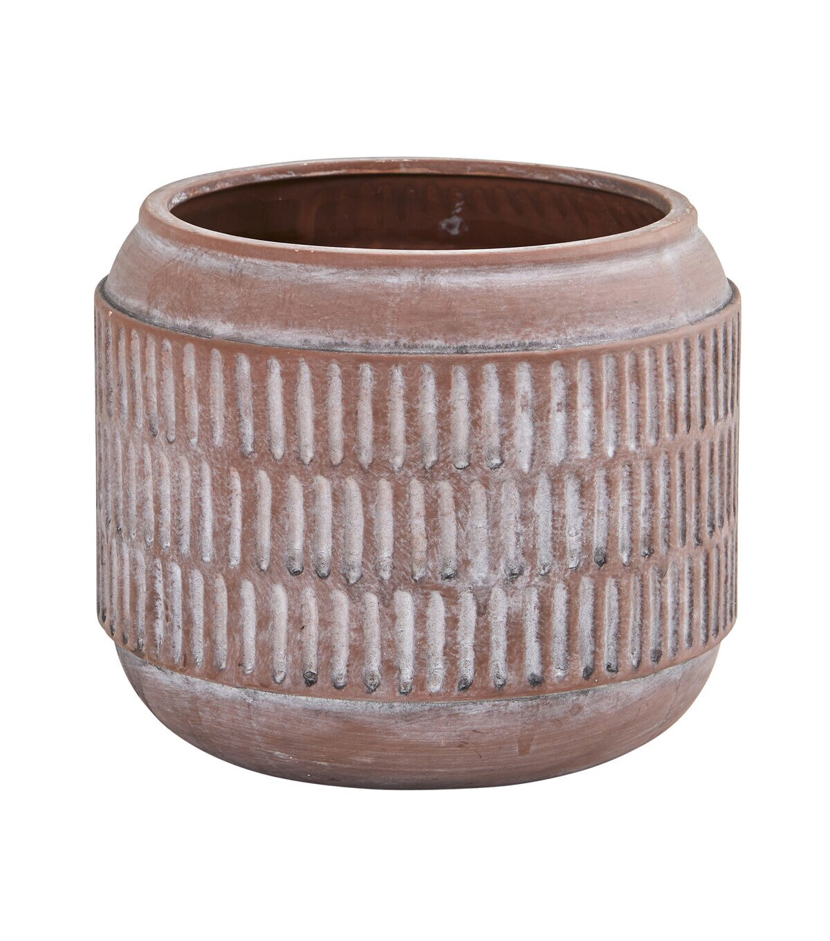 Nearly Natural 8 Boho Chic Ceramic Embossed Planter