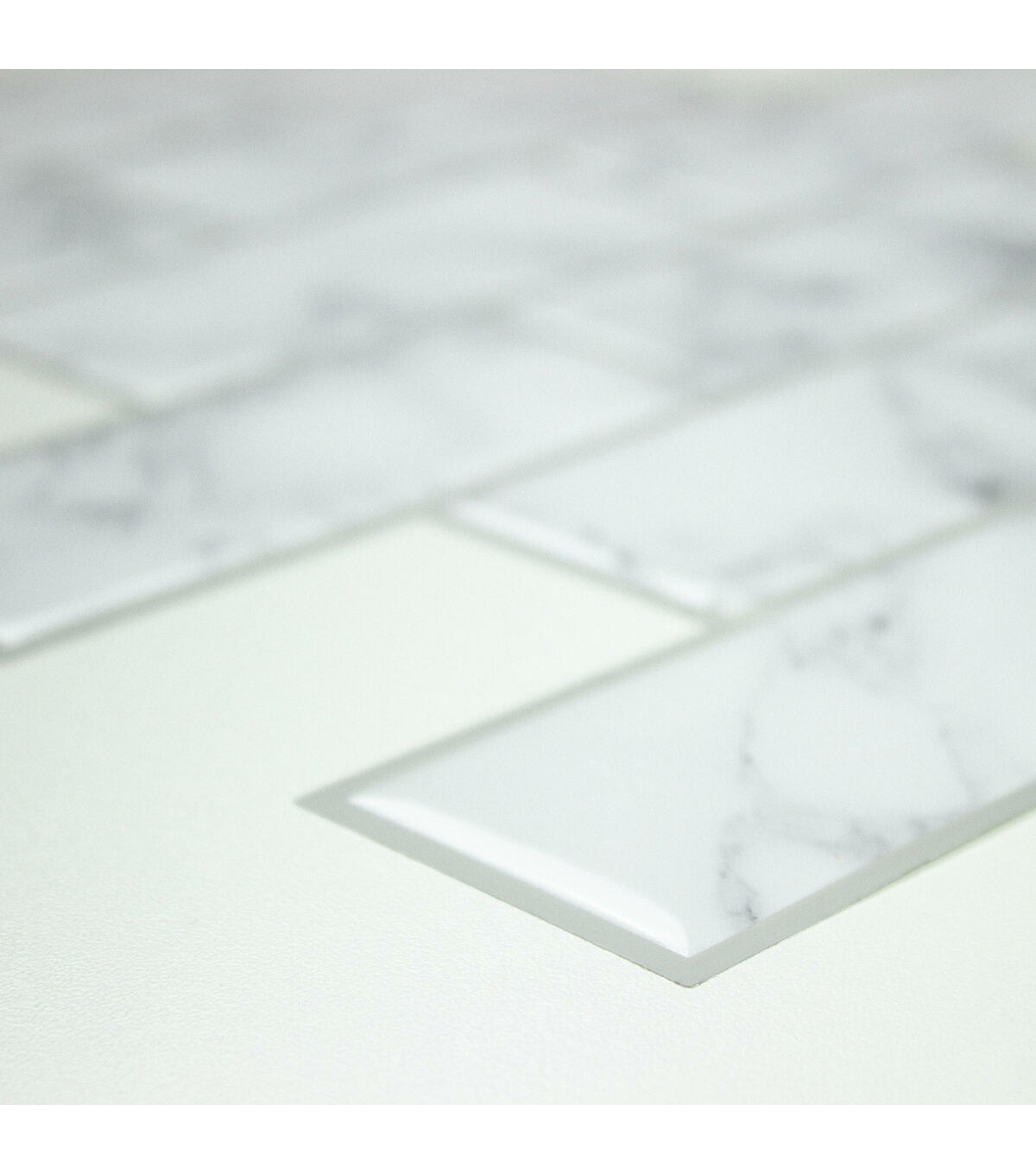 Carrara Marble Subway Peel & Stick Tile Backsplash