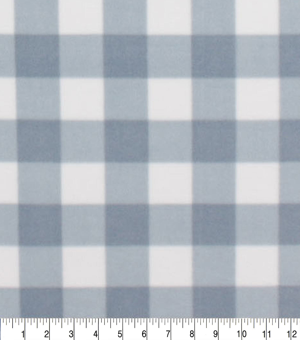 Blue & White Gingham Pattern Anti Pill Fleece Fabric