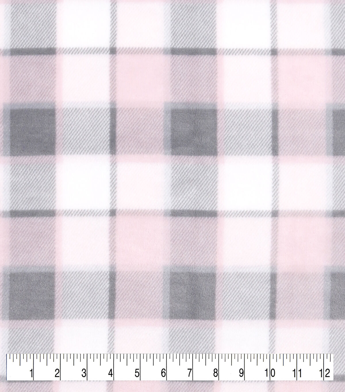 Pink Blackwatch Plaid Sew Lush Fleece Fabric