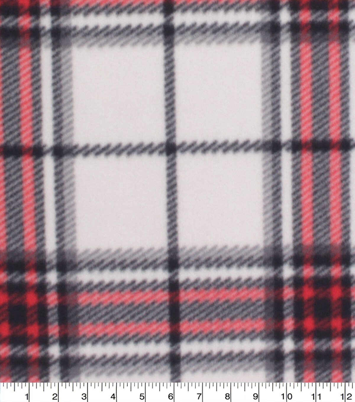 Tan Red and Black Plaid Blizzard Fleece Fabric
