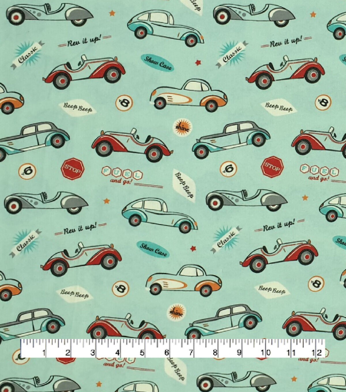 Beep Beep Vintage Super Snuggle Flannel Fabric