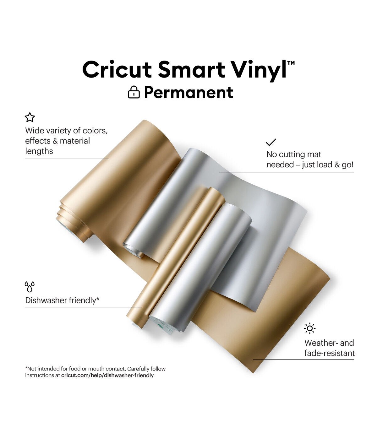 Cricut 13 x 12' Champagne Matte Metallic Permanent Smart Vinyl Roll
