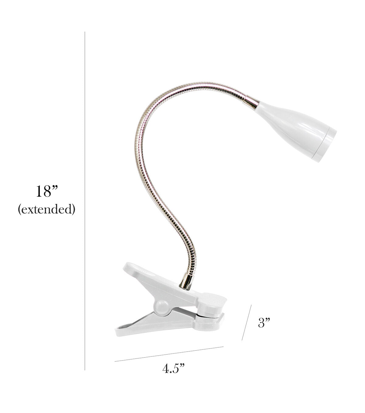 All The Rages White Flexible Gooseneck LED Clip Light Desk Lamp
