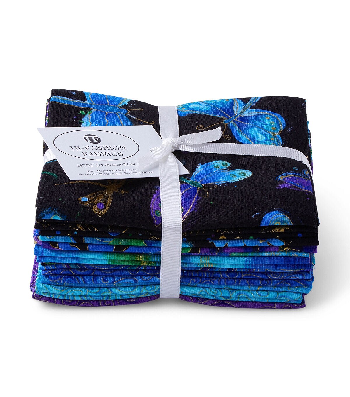 18 x 22 Hi Fashion Batik Metallic Cotton Fabric Quarter Bundles 12pc