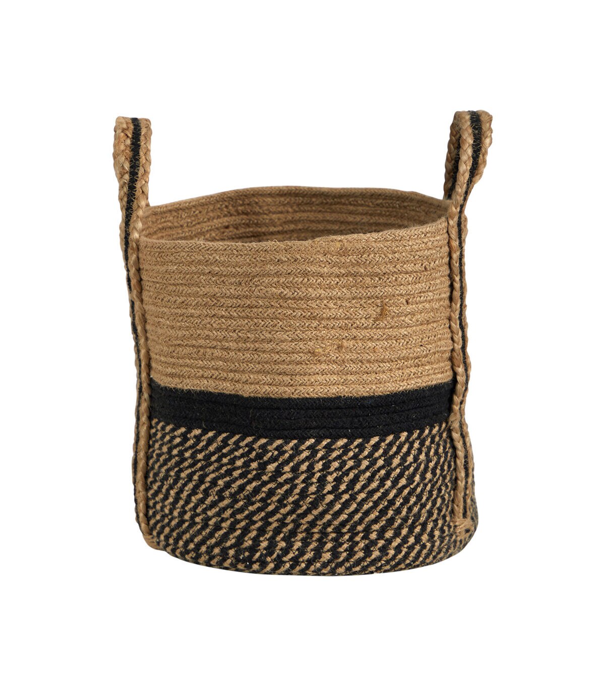 Nearly Natural 13 Boho Handwoven Jute Basket With Handles