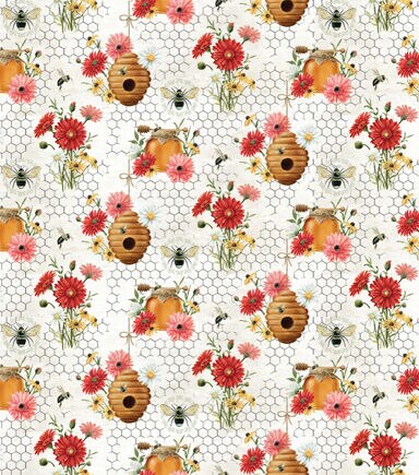 Springs Creative Honey And Hives Premium Print Cotton Fabric