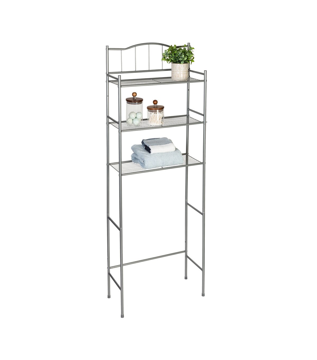 Honey Can Do 23 x 65 Satin Nickel 3 Tier Over The Toilet Space Saver