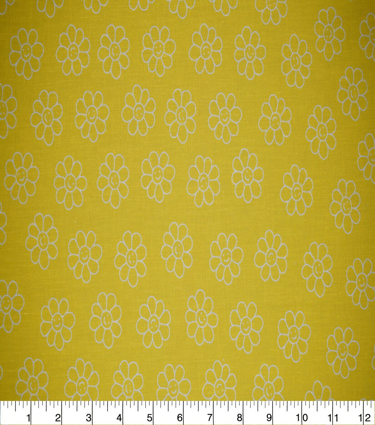 Happy Floral on Yellow Quilt Cotton Fabric by Quilter's Showcase