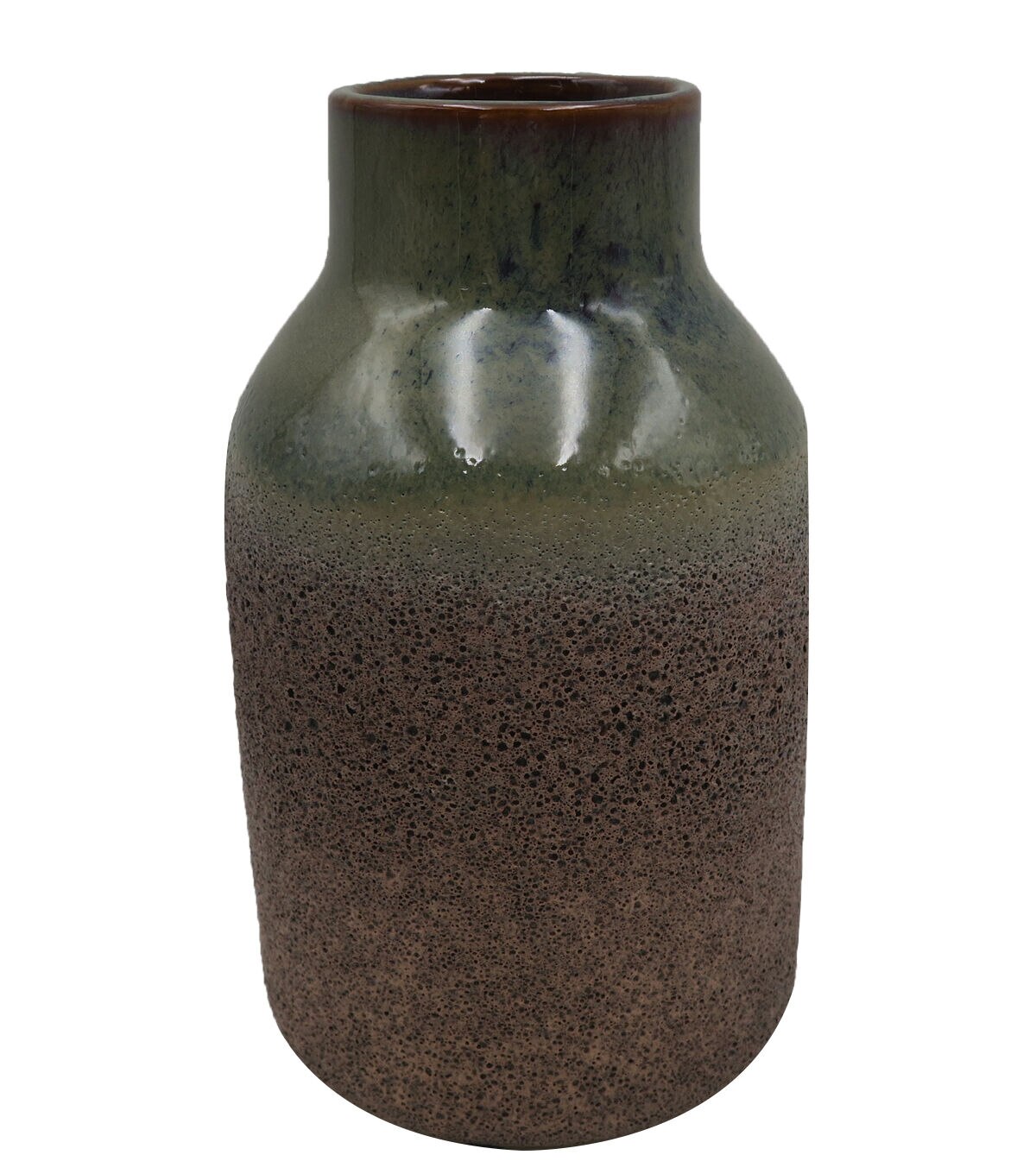 8 Brown & Green 2 Toned Ceramic Vase by Bloom Room
