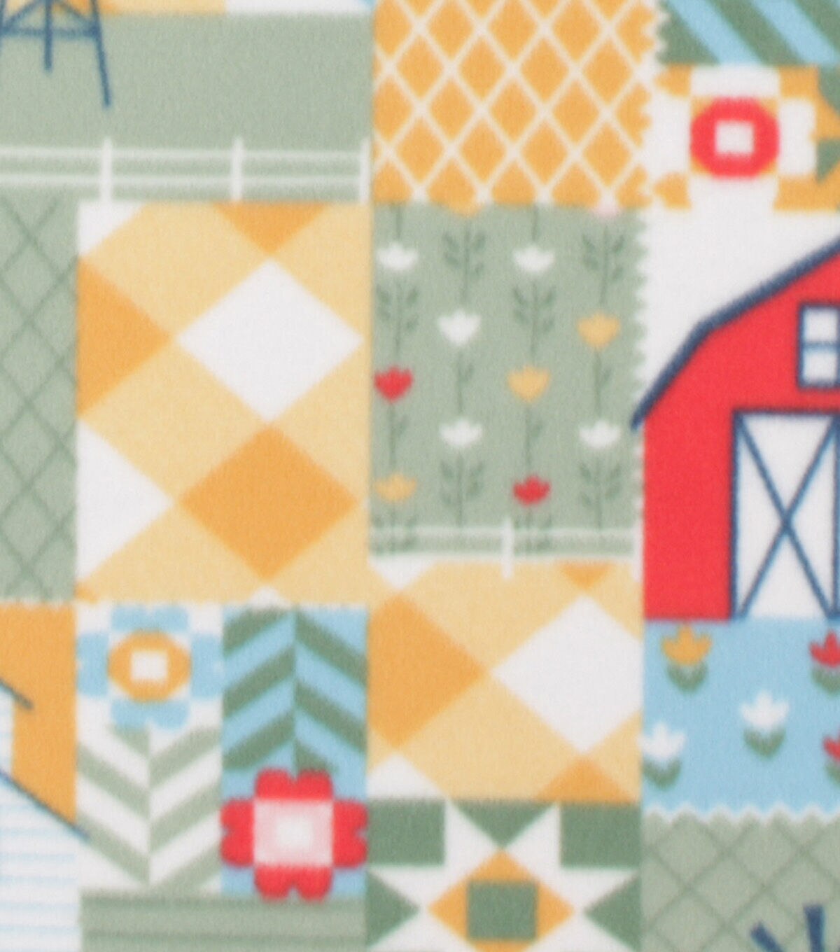 Orange Cute Patchwork Blizzard Fleece Fabric