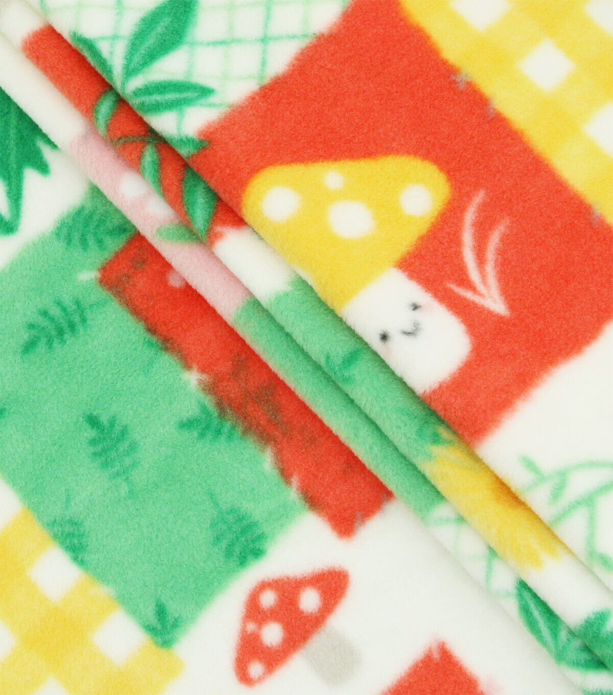 Red Spring Patchwork Anti Pill Plush Fleece Fabric by POP!