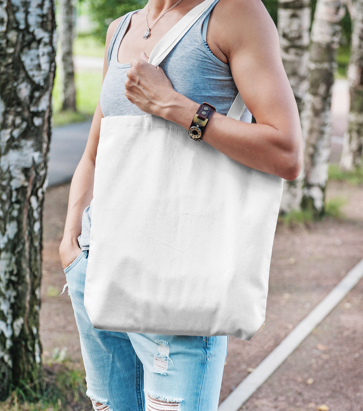 Large Canvas Tote White
