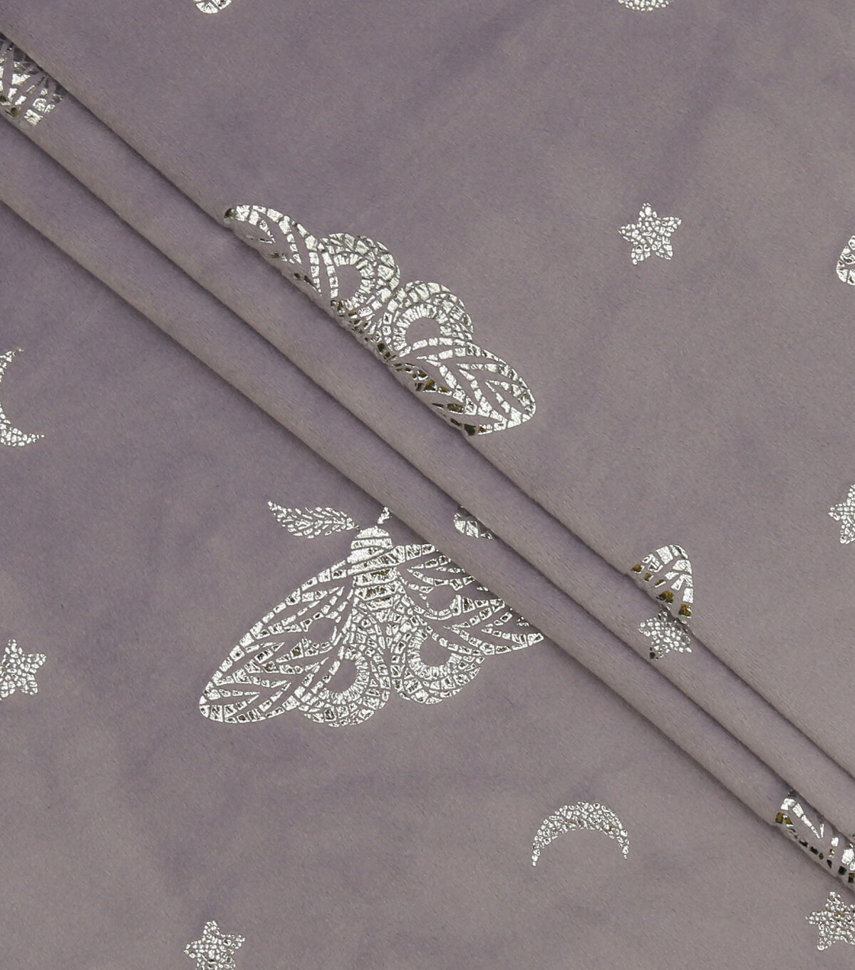 Metallic Butterflies on Purple Pure Plush Fleece Fabric