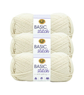 Lion Brand Basic Stitch Anti Pilling Worsted Acrylic Yarn 3 Bundle