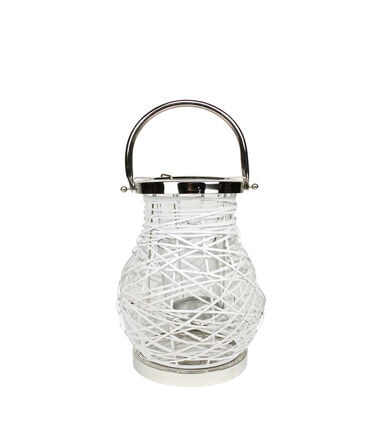 Northlight 13.5 White Iron Pillar Candle Lantern