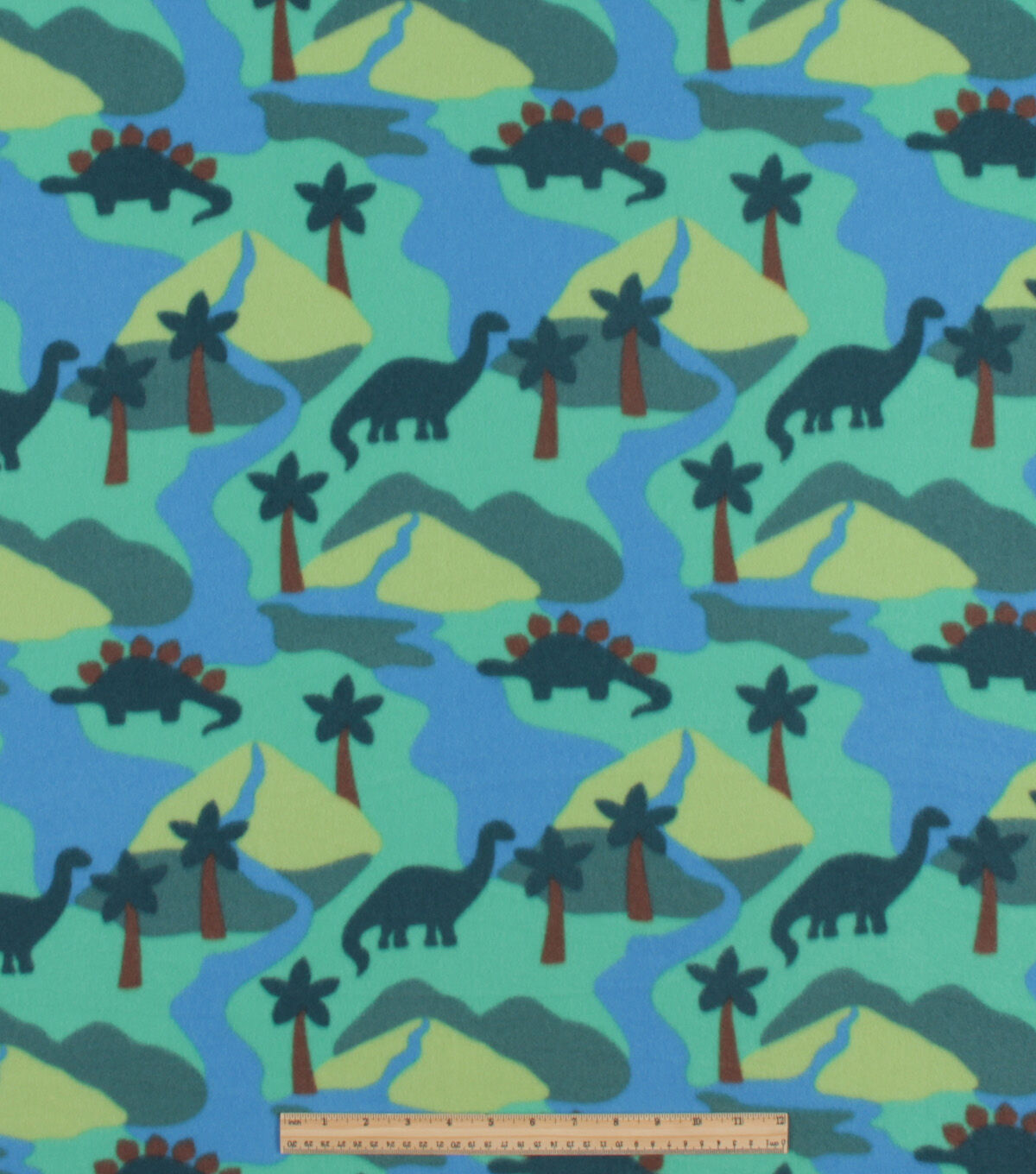 Dinosaur Landscape Blizzard Fleece Fabric