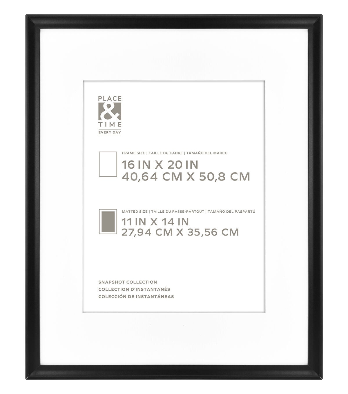 16 x 20 Matted to 11 x 14 Snapshot Gallery Frame by Place & Time