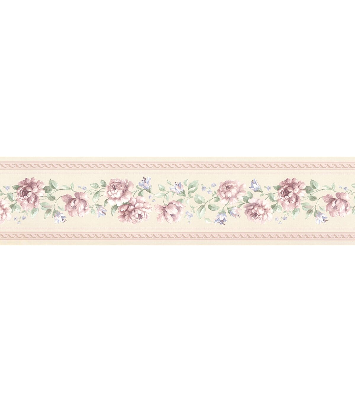 Floral Trail Wallpaper Border, Pink Sample