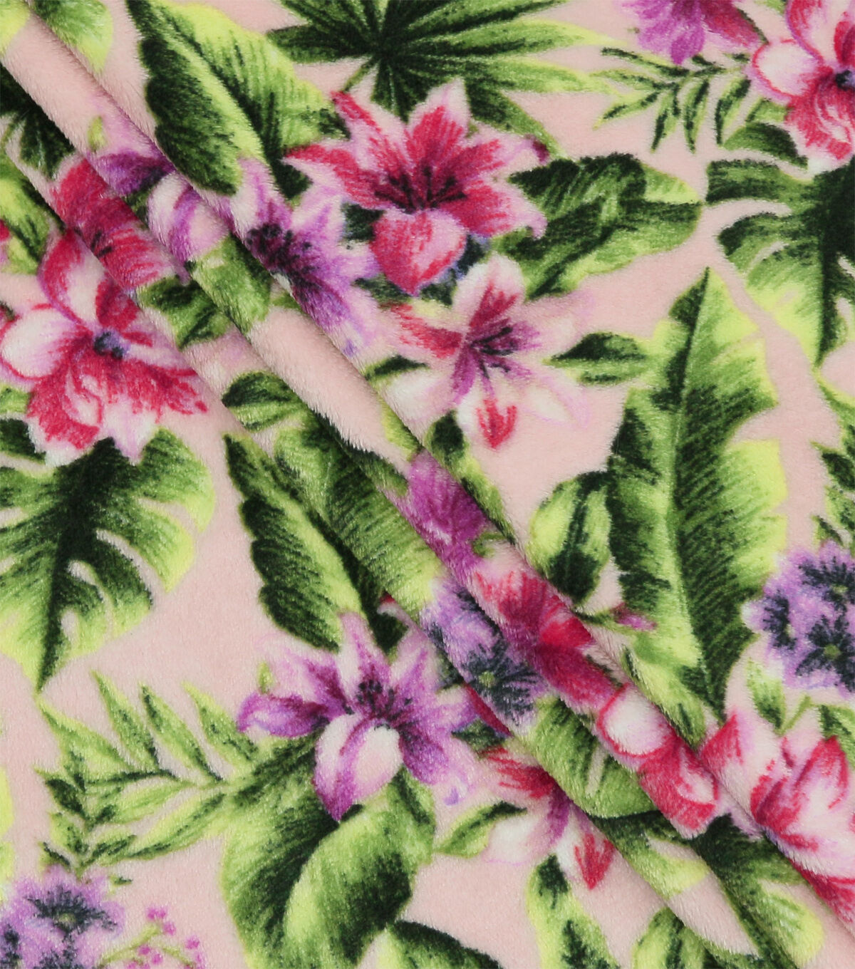 Pink Exotic Botanicals Sew Lush Fleece Fabric