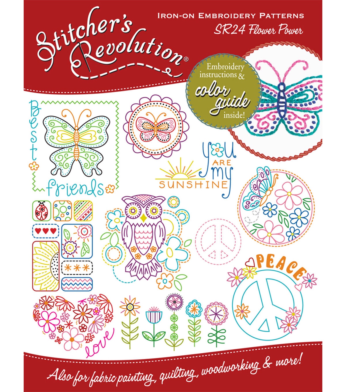 Stitcher's Revolution 7 x 5 Flower Power Iron On Transfer Sheets