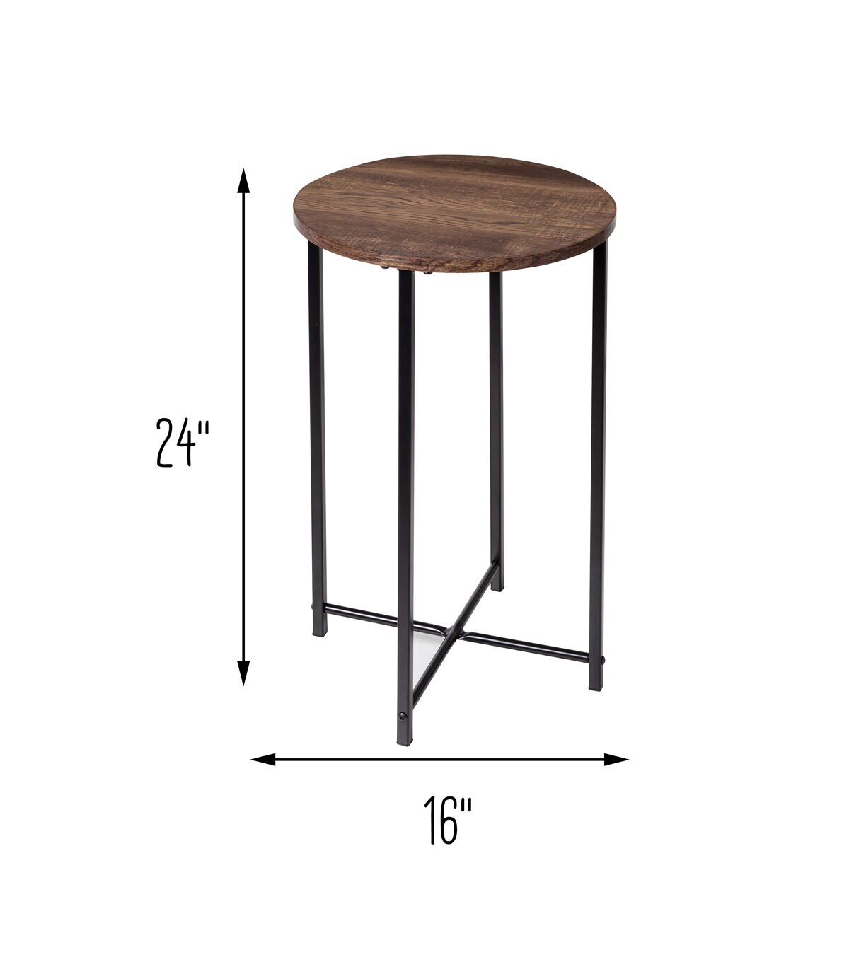 Honey Can Do Round Side Table With Patterend Base