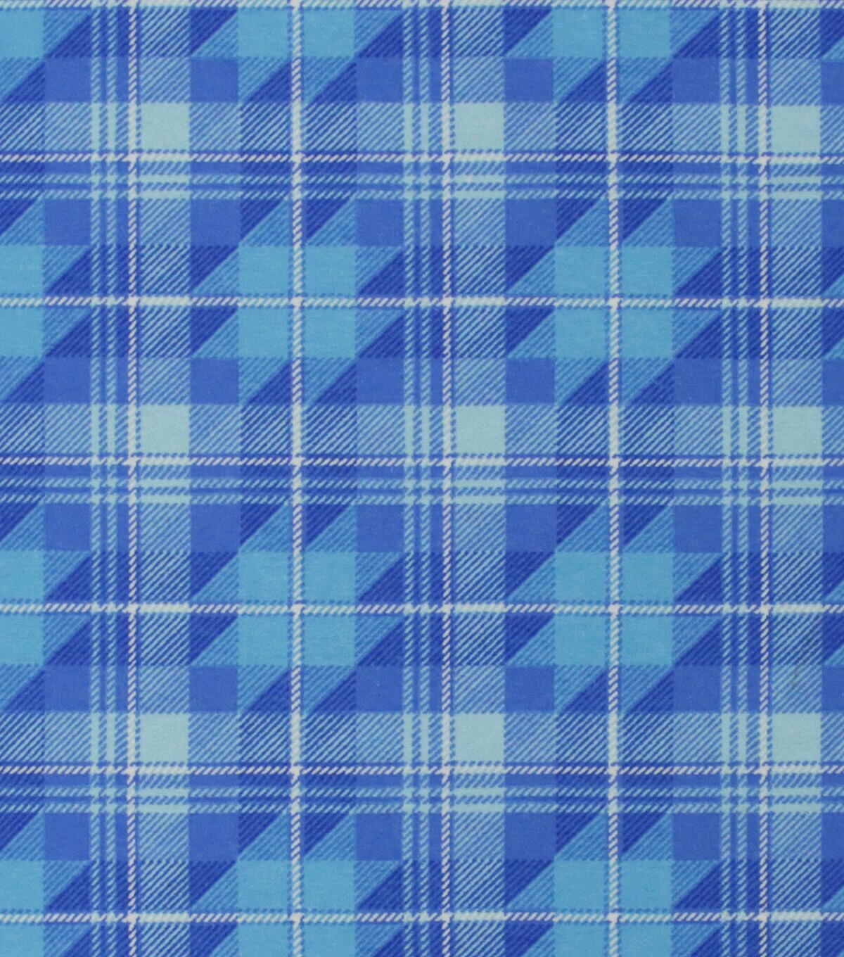 Blue Block Plaid Super Snuggle Flannel Fabric