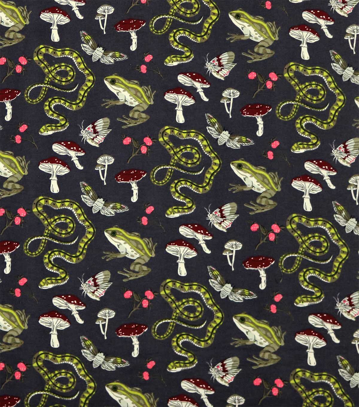 Green Frogs & Snakes Super Snuggle Flannel Fabric