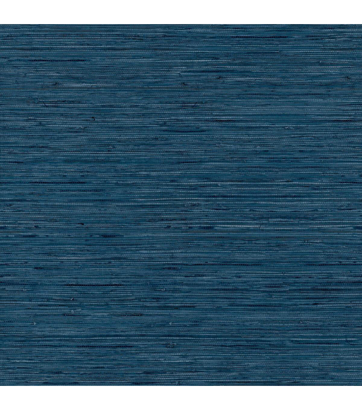 RoomMates Wallpaper Blue Grasscloth
