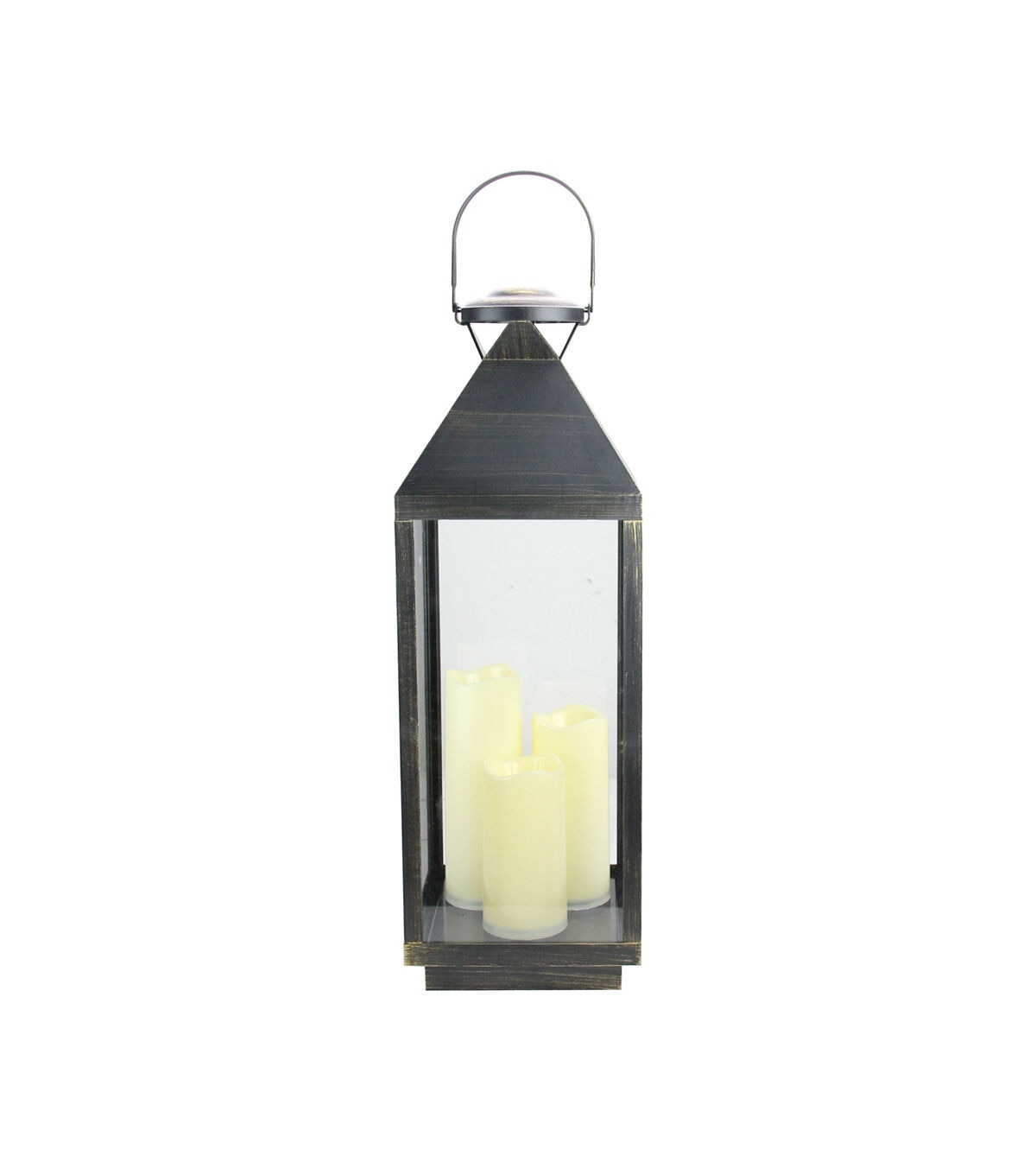 Northlight 24 Large Gold Black Candle Lantern Flameless LED Candles