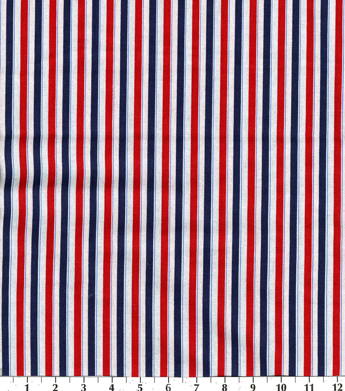 Patriotic Red & Blue Stripes Cotton Fabric