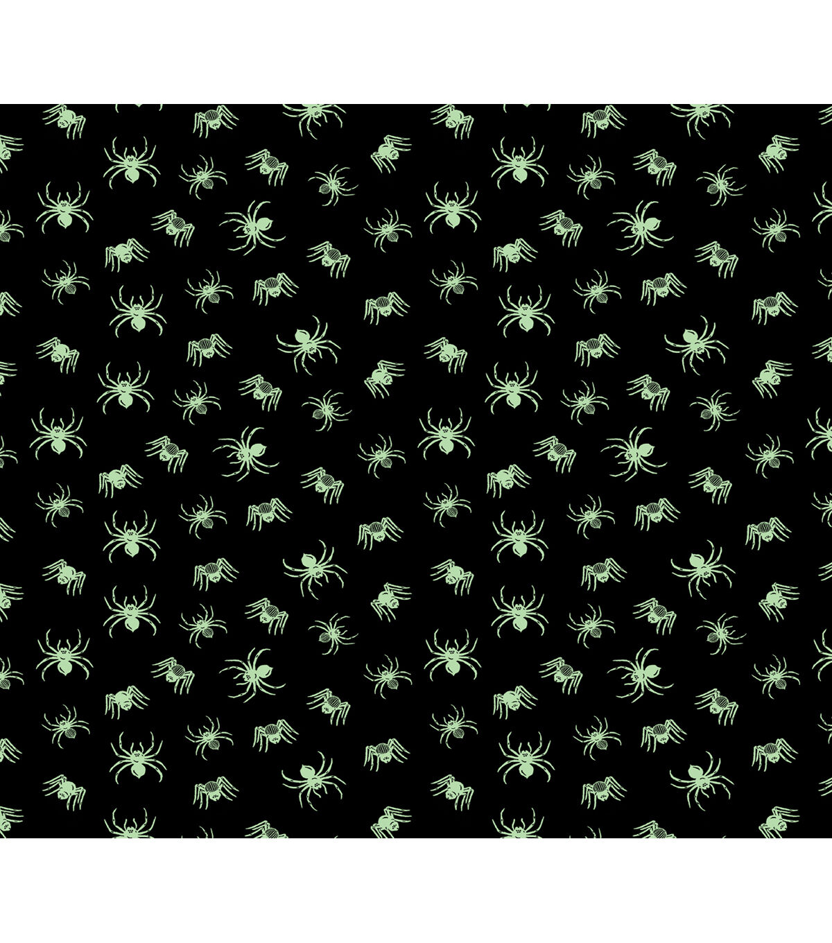 Glow in the Dark Spiders Flannel Fabric