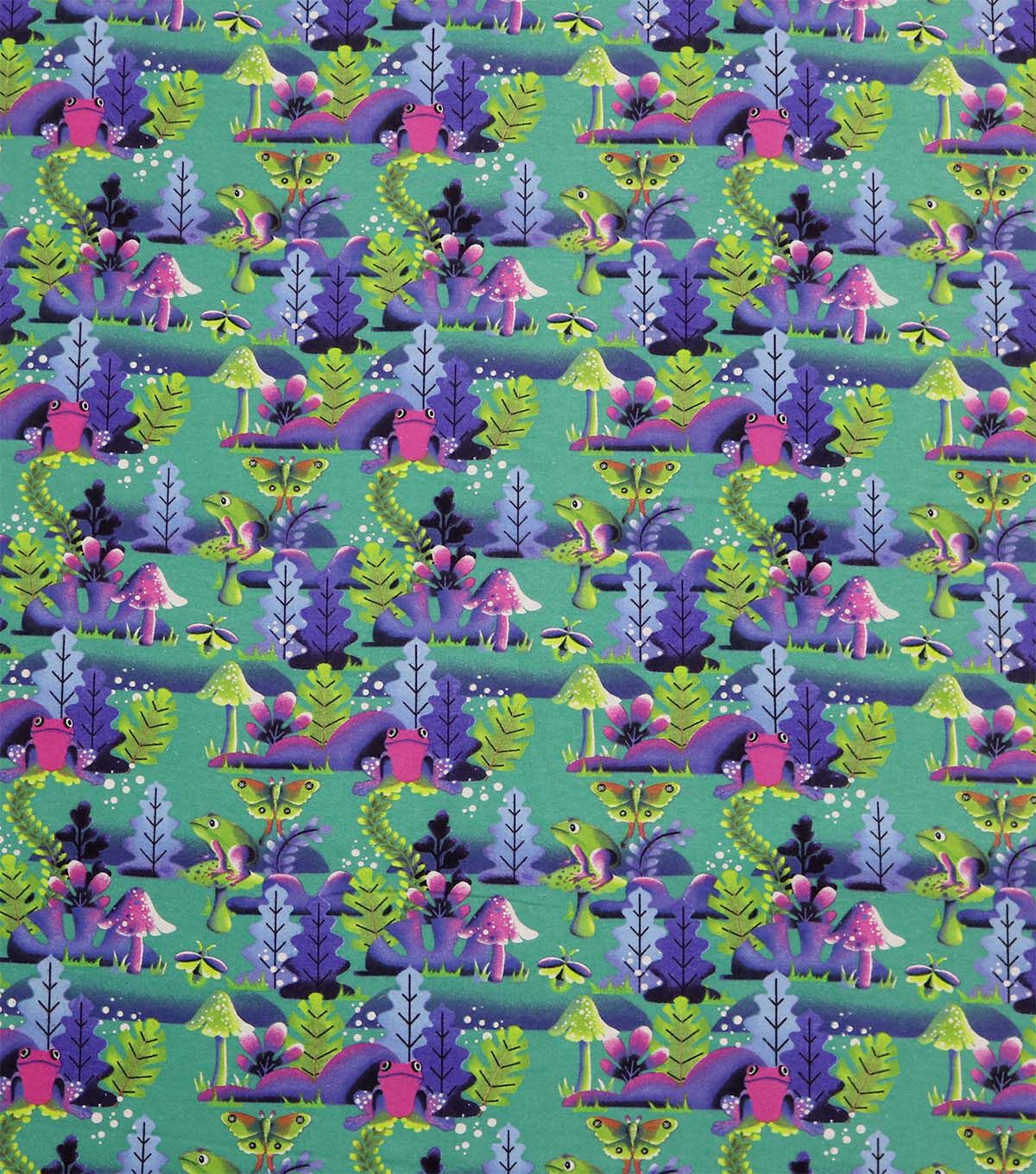 Landscape Leaves on Blue Super Snuggle Flannel Fabric