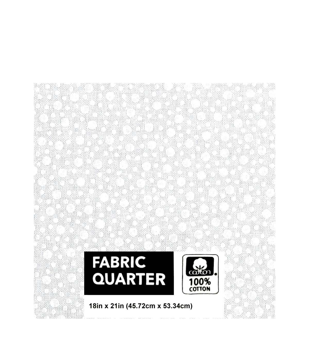18 x 21 White Dots Quilt Cotton Fabric Quarter by Keepsake Calico