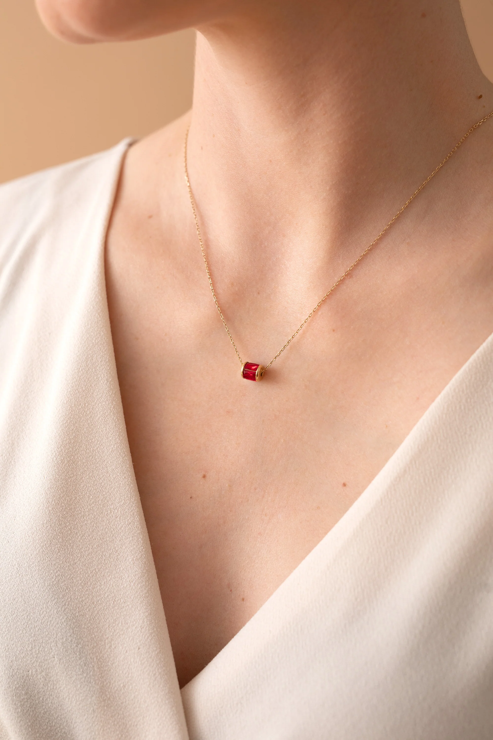 July Birthstone Precious Pendant Necklace