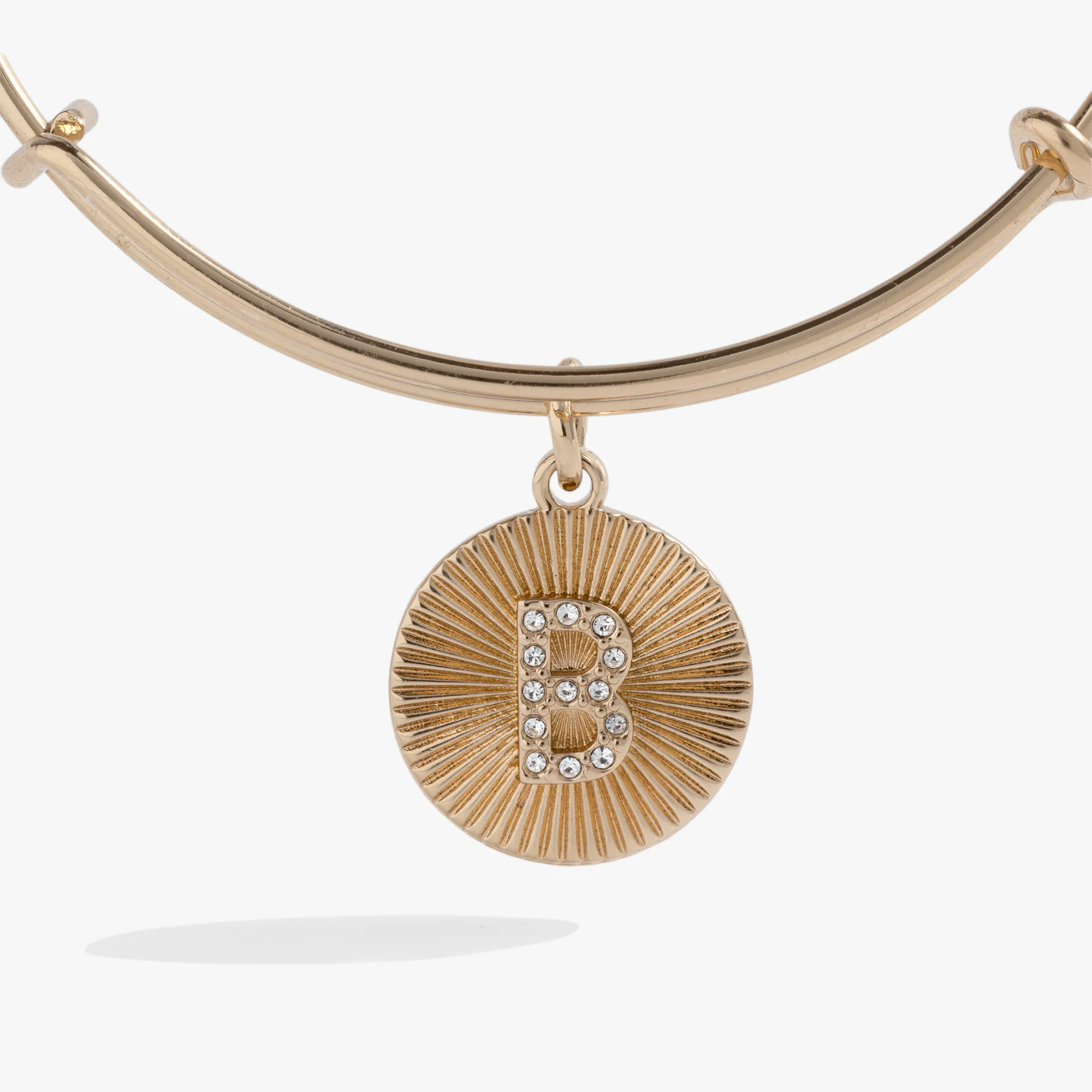 Initial B Pave Starburst Texture Bangle